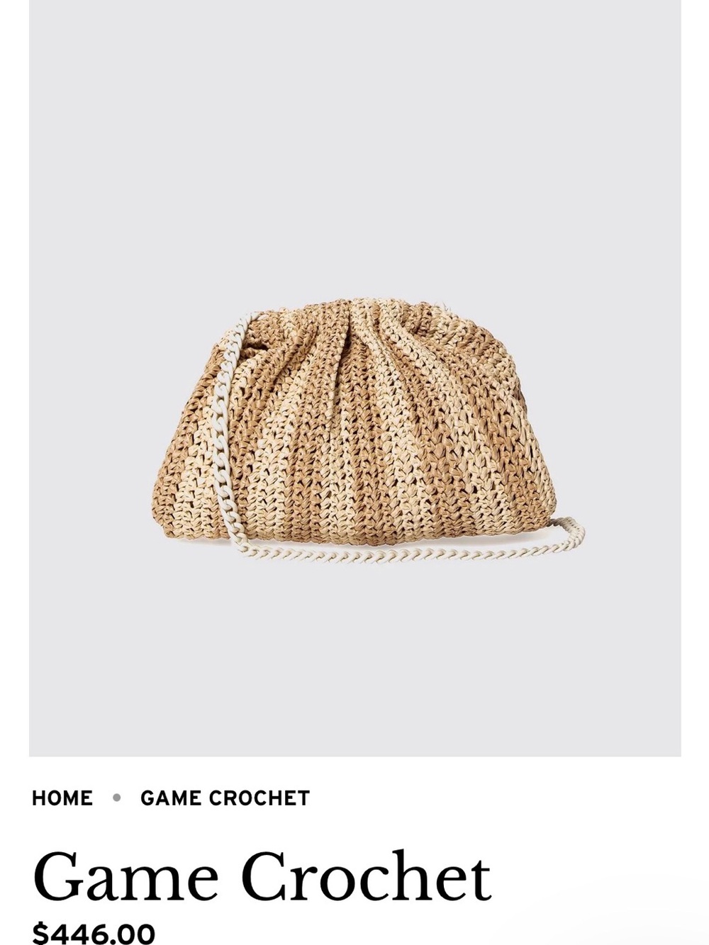 Maria La Rosa Game Crochet Woven clutch and Crossbody Bag in Natural